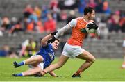 2 June 2019; Jamie Clarke of Armagh in action against Oisin Pierson of Cavan during the Ulster GAA Football Senior Championship Semi-Final match between Cavan and Armagh at St Tiernach's Park in Clones, Monaghan. Photo by Oliver McVeigh/Sportsfile