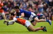 2 June 2019; Jamie Clarke of Armagh in action against Conor Moynagh of Cavan during the Ulster GAA Football Senior Championship Semi-Final match between Cavan and Armagh at St Tiernach's Park in Clones, Monaghan. Photo by Oliver McVeigh/Sportsfile