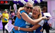 2 June 2019; Emma Redmond, left, and Sinead Bowens celebrate after finishing the 2019 Vhi Women’s Mini Marathon. 30,000 women from all over the country took to the streets of Dublin to run, walk and jog the 10km route, raising much needed funds for hundreds of charities around the country. www.vhiwomensminimarathon.ie.  Photo by Sam Barnes/Sportsfile
