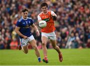 2 June 2019; Jarleth Óg Burns of Armagh in action against Conor Brady of Cavan during the Ulster GAA Football Senior Championship Semi-Final match between Cavan and Armagh at St Tiernach's Park in Clones, Monaghan. Photo by Oliver McVeigh/Sportsfile