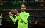 2 June 2019; Republic of Ireland goalkeeper Darren Randolph with his CRISC Men's Senior Player of the Year Award during the CRISC Player of the Year Awards at Crowne Plaza Hotel in Blanchardstown, Dublin. Photo by Matt Browne/Sportsfile