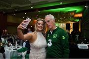 2 June 2019; Republic of Ireland manager Mick McCarthy with Republic of Ireland supporter Chloe McGlinchy from Tullamore Co Offaly during the CRISC Player of the Year Awards at Crowne Plaza Hotel in Blanchardstown, Dublin. Photo by Matt Browne/Sportsfile