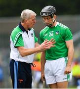 2 June 2019; Limerick manager John Kiely issues instructions to Pat Ryan during the Munster GAA Hurling Senior Championship Round 3 match between Waterford and Limerick at Walsh Park in Waterford. Photo by Ramsey Cardy/Sportsfile