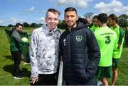 3 June 2019; Dylan Lynch, age 16, from Rathnew, Co Wicklow meets Shane Long as part of the Share A Dream Foundation during a Republic of Ireland meet and greet at FAI National Training Centre in Abbotstown, Dublin. Photo by David Fitzgerald/Sportsfile