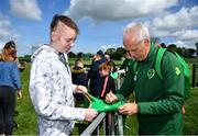 3 June 2019; Dylan Lynch, age 16, from Rathnew, Co Wicklow meets manager Mick McCarthy as part of the Share A Dream Foundation during a Republic of Ireland meet and greet at FAI National Training Centre in Abbotstown, Dublin. Photo by David Fitzgerald/Sportsfile