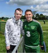3 June 2019; Dylan Lynch, age 16, from Rathnew, Co Wicklow meets assistant coach Robbie Keane as part of the Share A Dream Foundation during a Republic of Ireland meet and greet at FAI National Training Centre in Abbotstown, Dublin. Photo by David Fitzgerald/Sportsfile