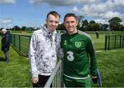3 June 2019; Dylan Lynch, age 16, from Rathnew, Co Wicklow meets assistant coach Robbie Keane as part of the Share A Dream Foundation during a Republic of Ireland meet and greet at FAI National Training Centre in Abbotstown, Dublin. Photo by David Fitzgerald/Sportsfile