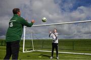 3 June 2019; Dylan Lynch, age 16, from Rathnew, Co Wicklow trains with goalkeeper coach Alan Kelly as part of the Share A Dream Foundation at FAI National Training Centre in Abbotstown, Dublin. Photo by David Fitzgerald/Sportsfile