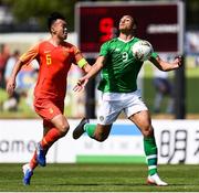 3 June 2019; Adam Idah of Republic of Ireland in action against Wei Wu of China during the 2019 Maurice Revello Toulon Tournament match between China and Republic of Ireland at Stade de Lattre de Tassigny in Aubagne, France. Photo by Alexandre Dimou/Sportsfile