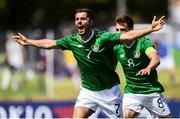 3 June 2019; Zach Elbouzedi of Republic of Ireland celebrates after scoring his side's first goal during the 2019 Maurice Revello Toulon Tournament match between China and Republic of Ireland at Stade de Lattre de Tassigny in Aubagne, France. Photo by Alexandre Dimou/Sportsfile