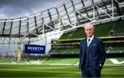 3 June 2019; Republic of Ireland manager Mick McCarthy pictured at the official launch of the new team suit for 2019 from sponsor Benetti Menswear at the Aviva Stadium in Dublin. Benetti are the official tailor to the FAI. For further information about Benetti log on to www.benetti.ie. Photo by Stephen McCarthy/Sportsfile
