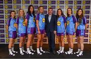 31 May 2019; The 2019 Teams of the Lidl Ladies National Football League awards were presented at Croke Park on Friday, May 31. The best players from the four divisions in the Lidl National Football Leagues were selected by the LGFA’s All Star committee. Waterford manager Ciaran Curran is pictured with members of the Lidl Division 2 Team of the League from county Waterford, from left, Aileen Wall, Maria Delahunty, Michelle Ryan, Rosie Landers, Emma Murray, Karen McGrath and Roísín Tobin. Photo by David Fitzgerald/Sportsfile