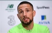 4 June 2019; Conor Hourihane during a Republic of Ireland press conference at the FAI National Training Centre in Abbotstown, Dublin. Photo by Stephen McCarthy/Sportsfile