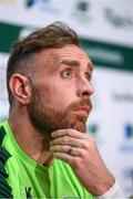 4 June 2019; Richard Keogh during a Republic of Ireland press conference at the FAI National Training Centre in Abbotstown, Dublin. Photo by Stephen McCarthy/Sportsfile