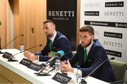 3 June 2019; Republic of Ireland's Matt Doherty during a press conference at the official launch of the new team suit for 2019 from sponsor Benetti Menswear at the Aviva Stadium in Dublin. Benetti are the official tailor to the FAI. For further information about Benetti log on to www.benetti.ie. Photo by Stephen McCarthy/Sportsfile