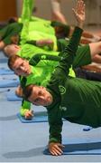 4 June 2019; Seamus Coleman and team-mates during a Republic of Ireland gym session at the FAI National Training Centre in Abbotstown, Dublin. Photo by Stephen McCarthy/Sportsfile