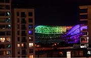 4 June 2019; Aviva, Ireland’s largest insurer, are lighting up Aviva Stadium for the first time in Irish history with the colours of Pride. The iconic home of Irish soccer and rugby will be awash with rainbow colours until June 8. See www.aviva.ie/pride or follow #SafeToDream on social media to find out more. Photo by David Fitzgerald/Sportsfile