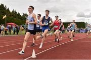 1 June 2019; Darragh McElhinney of Col Pobail, Co. Cork, left, competing in the Senior Boys 1500m event during the Irish Life Health All-Ireland Schools Track and Field Championships in Tullamore, Co Offaly. Photo by Sam Barnes/Sportsfile