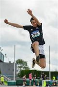 1 June 2019; Augustin Tchorzeuski of Belvedere College, Co. Dublin, competing in the Senior Boys Long Jump event during the Irish Life Health All-Ireland Schools Track and Field Championships in Tullamore, Co Offaly. Photo by Sam Barnes/Sportsfile