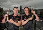 5 June 2019; PwC GAA/GPA Players of the Month for May, Cavan footballer Martin Reilly, right, and Cork hurler, Patrick Horgan, left, were at PwC offices in Dublin today to pick up their respective awards. The players were joined by PwC Managing Partner, Feargal O’Rourke, Uachtarán Chumann Lúthcleas Gael, John Horan, and GPA Chief Executive, Paul Fynn. Photo by Eóin Noonan/Sportsfile