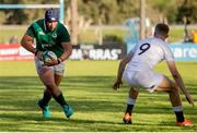 4 June 2019; Josh Wycherley of Ireland in action against Ollie Fox of England during the World Rugby U20 Championship Pool B match between Ireland and England at Club De Rugby Ateneo Inmaculada in Santa Fe, Argentina. Photo by Florencia Tan Jun/Sportsfile