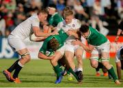 4 June 2019; Ben Healy of Ireland in action against Ollie Fox of England during the World Rugby U20 Championship Pool B match between Ireland and England at Club De Rugby Ateneo Inmaculada in Santa Fe, Argentina. Photo by Florencia Tan Jun/Sportsfile