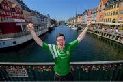 6 June 2019; Republic of Ireland supporter Gareth Quigley, from Rathfarnham, Dublin, in Copenhagen, Denmark, ahead of their side's UEFA European Championship 2020 Qualifying Round match. Photo by Stephen McCarthy/Sportsfile