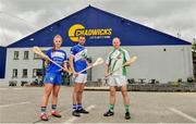 6 June 2019; Eamonn Dillon, centre, Naomh Fionnbarra and Dublin with Collette Dormer, Paulstown/Gorebridge and Kilkenny and Tommy Walsh, Tullaroan and Kilkenny, pictured at the announcement that Chadwicks are the new sponsor of the Leinster GAA Chadwicks Club Hurling League were Collette Dormer, Paulstown/Gorebridge and Kilkenny, Tommy Walsh, Tullaroan and Kilkenny and Eamonn Dillon, Naomh Fionnbarra and Dublin at Chadwicks Lucan, Laraghcon, Lucan, Co. Dublin. Chadwicks today launched the Chadwicks Kit-Out competition to celebrate the sponsorship, offering clubs in Leinster the chance to win over €20,000 worth of product to improve their clubhouse facilities. To enter go to chadwicks.ie Photo by Matt Browne/Sportsfile
