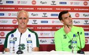 6 June 2019; Republic of Ireland manager Mick McCarthy, left, and Seamus Coleman  during a Republic of Ireland press conference at Telia Parken in Copenhagen, Denmark. Photo by Stephen McCarthy/Sportsfile