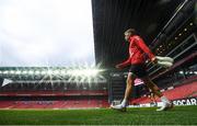 6 June 2019; (EDITORS NOTE: This image was created using a starburst filter) Jens Stryger Larsen during a Denmark training session at Telia Parken in Copenhagen, Denmark. Photo by Stephen McCarthy/Sportsfile
