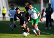 6 June 2019; Zach Elbouzedi of Ireland in action against Alan Mozo of Mexico during the 2019 Maurice Revello Toulon Tournament match between Mexico and Republic of Ireland at Parsemain in Fos-sur-Mer, France. Photo by Alexandre Dimou/Sportsfile