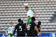 6 June 2019; Adam Idah of Ireland heads the ball during the 2019 Maurice Revello Toulon Tournament match between Mexico and Republic of Ireland at Parsemain in Fos-sur-Mer, France. Photo by Alexandre Dimou/Sportsfile