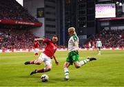 7 June 2019; James McClean of Republic of Ireland in action against Henrik Dalsgaard of Denmark during the UEFA EURO2020 Qualifier Group D match between Denmark and Republic of Ireland at Telia Parken in Copenhagen, Denmark. Photo by Stephen McCarthy/Sportsfile