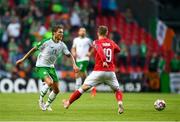 7 June 2019; Jeff Hendrick of Republic of Ireland in action against Lasse Schöne of Denmark during the UEFA EURO2020 Qualifier Group D match between Denmark and Republic of Ireland at Telia Parken in Copenhagen, Denmark. Photo by Seb Daly/Sportsfile