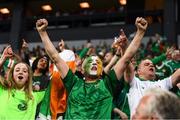 7 June 2019; Republic of Ireland supporters celebrate following the UEFA EURO2020 Qualifier Group D match between Denmark and Republic of Ireland at Telia Parken in Copenhagen, Denmark. Photo by Stephen McCarthy/Sportsfile
