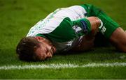 7 June 2019; Alan Judge of Republic of Ireland after picking up an injury during the UEFA EURO2020 Qualifier Group D match between Denmark and Republic of Ireland at Telia Parken in Copenhagen, Denmark. Photo by Stephen McCarthy/Sportsfile