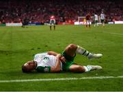 7 June 2019; Alan Judge of Republic of Ireland after picking up an injury during the UEFA EURO2020 Qualifier Group D match between Denmark and Republic of Ireland at Telia Parken in Copenhagen, Denmark. Photo by Stephen McCarthy/Sportsfile