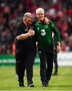 7 June 2019; Republic of Ireland manager Mick McCarthy and technical advisor Dave Bowman following the UEFA EURO2020 Qualifier Group D match between Denmark and Republic of Ireland at Telia Parken in Copenhagen, Denmark. Photo by Stephen McCarthy/Sportsfile