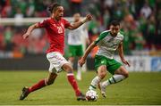 7 June 2019; Yussuf Poulsen of Denmark during the UEFA EURO2020 Qualifier Group D match between Denmark and Republic of Ireland at Telia Parken in Copenhagen, Denmark. Photo by Stephen McCarthy/Sportsfile