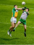 8 June 2019; Niall McNamee of Offaly in action against Philip Butler of London during the GAA Football All-Ireland Senior Championship Round 1 match between  Offaly and London at Bord na Móna O'Connor Park in Tullamore, Offaly. Photo by Harry Murphy/Sportsfile