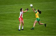 8 June 2019; Joanne Barrett of Tyrone in action against Amy Boyle Carr of Donegal during the TG4 Ulster Senior Championship Preliminary Round match between Donegal and Tyrone at Kingspan Breffni Park in Cavan. Photo by Daire Brennan/Sportsfile