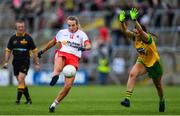 8 June 2019; Meabh Mallon of Tyrone in action against Emer Gallagher of Donegal during the TG4 Ulster Senior Championship Preliminary Round match between Donegal and Tyrone at Kingspan Breffni Park in Cavan. Photo by Ramsey Cardy/Sportsfile