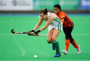 8 June 2019; Megan Frazer of Ireland in action against Hanis Onn of Malaysia during the FIH World Hockey Series Group A match between Ireland and Malaysia at Banbridge Hockey Club, Banbridge, Co. Down. Photo by Eóin Noonan/Sportsfile
