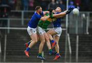 8 June 2019; Pearce Dolan of Leitrim in action against Eoin Murtagh, left, and Daragh Fitzgerald of Wicklow during the GAA Football All-Ireland Senior Championship Round 1 match between  Leitrim and Wicklow at Avantcard Páirc Seán Mac Diarmada in Carrick-on-Shannon, Leitrim. Photo by David Fitzgerald/Sportsfile