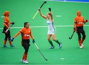 8 June 2019; Kathryn Mullan of Ireland celebrates after scoring her side's second goal during the FIH World Hockey Series Group A match between Ireland and Malaysia at Banbridge Hockey Club, Banbridge, Co. Down. Photo by Eóin Noonan/Sportsfile