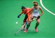 8 June 2019; Chloe Watkins of Ireland in action against Surizan Awang of Malaysia during the FIH World Hockey Series Group A match between Ireland and Malaysia at Banbridge Hockey Club, Banbridge, Co. Down. Photo by Eóin Noonan/Sportsfile