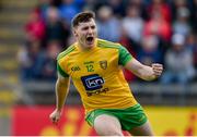 8 June 2019; Jamie Brennan of Donegal celebrates after scoring his side's first goal during the Ulster GAA Football Senior Championship semi-final match between Donegal and Tyrone at Kingspan Breffni Park in Cavan. Photo by Daire Brennan/Sportsfile