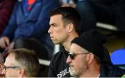 8 June 2019; Republic of Ireland soccer captain Séamus Coleman watches on ahead of the Ulster GAA Football Senior Championship semi-final match between Donegal and Tyrone at Kingspan Breffni Park in Cavan. Photo by Daire Brennan/Sportsfile