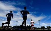 8 June 2019; The Tyrone team run out ahead of the Ulster GAA Football Senior Championship semi-final match between Donegal and Tyrone at Kingspan Breffni Park in Cavan. Photo by Ramsey Cardy/Sportsfile