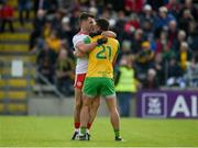 8 June 2019; Darren McCurry of Tyrone and Paul Brennan of Donegal get involved in a scuffle during the Ulster GAA Football Senior Championship semi-final match between Donegal and Tyrone at Kingspan Breffni Park in Cavan. Photo by Daire Brennan/Sportsfile